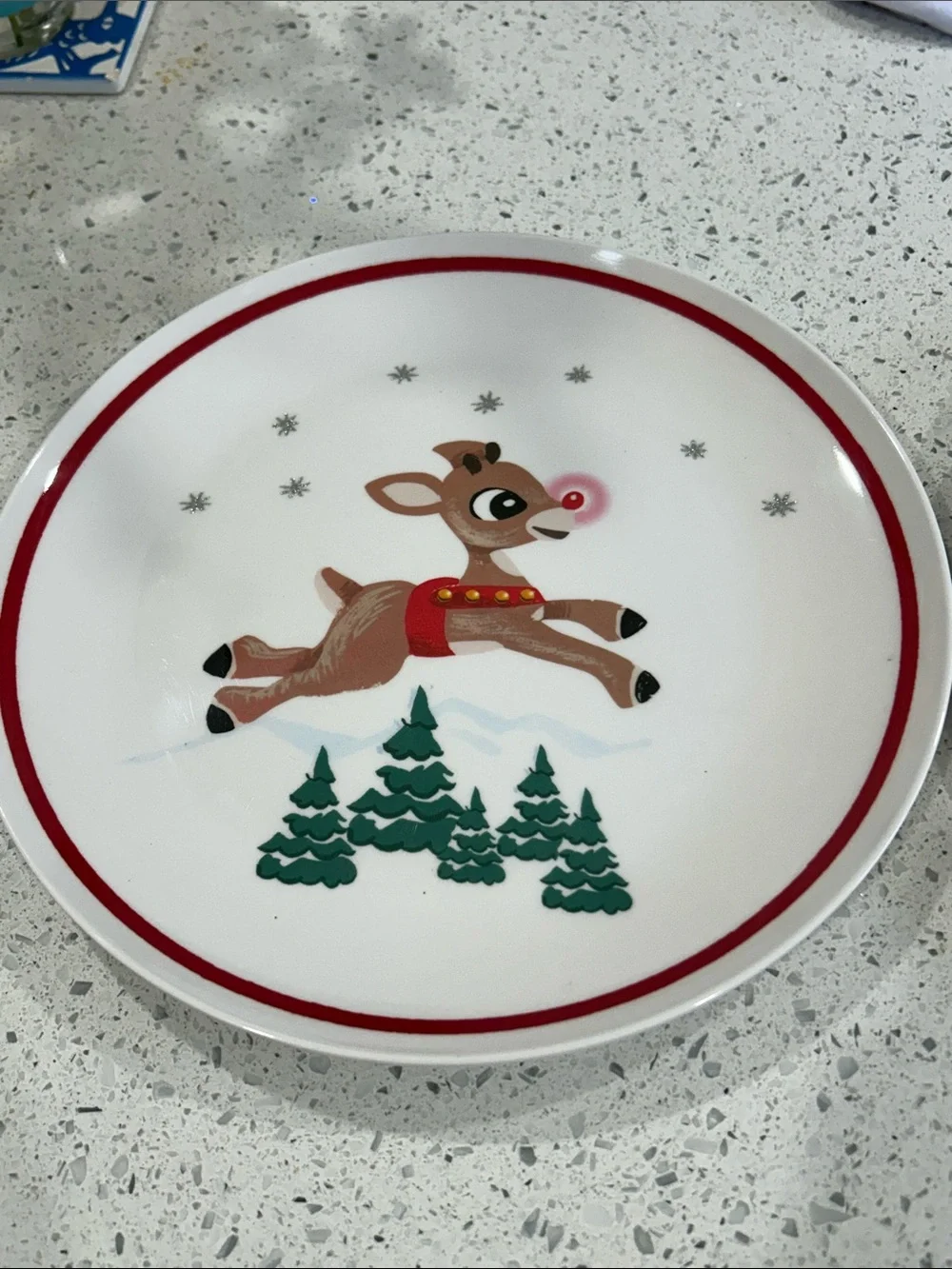 Pottery Barn Kids Rudolph The Red Nosed Reindeer Melamine Plates Set of 2 Two